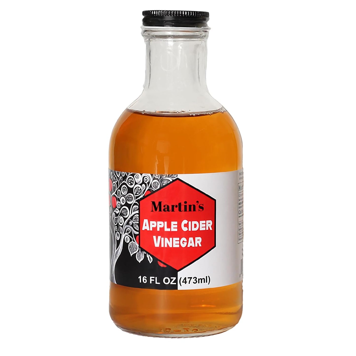 Slide Ridge Martin's Honey Apple Cider Vinegar | Crispy & Sweet | Wellness, Kitchen, & Household Staple | 16 oz (Pack of 1)