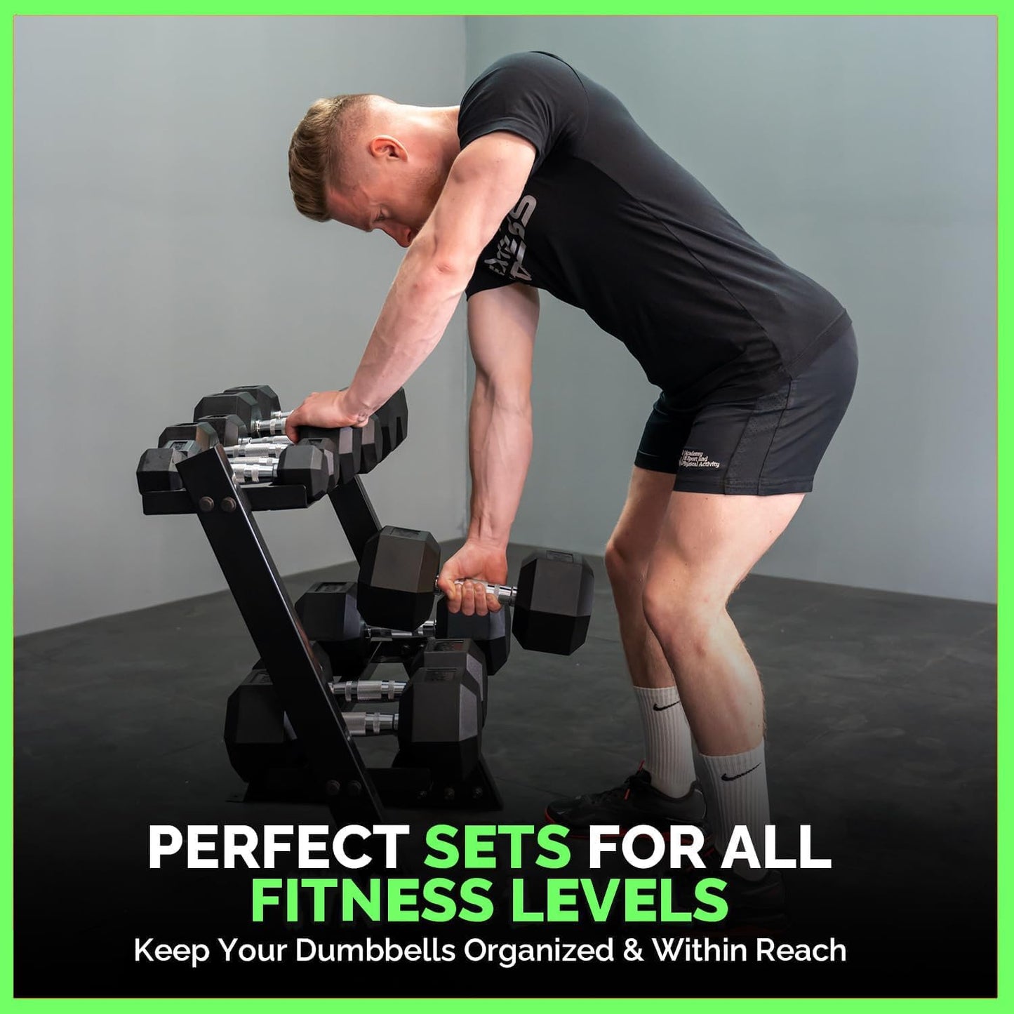 350-550 lbs Rubber Hex Dumbbells with Rack Free Weight for Home Gym, Durable Rubber Dumbbell with Storage,Coated Cast Iron Weight Strength Training Dumb bell Exercise Fitness Equipment