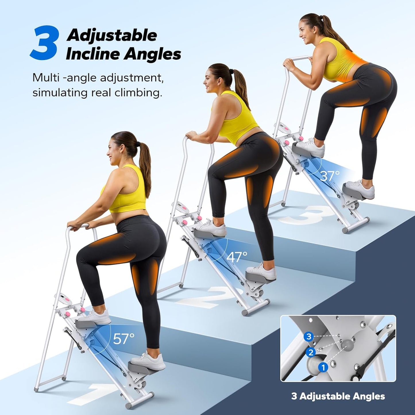 MERACH Stair Stepper for Home Gym Exercise, New Version Vertical Climber Machine for Full-Body Workout, Compact Folding Cardio Exercise Climber with Extended Step Range, Adjustable Handlebar & Pedals