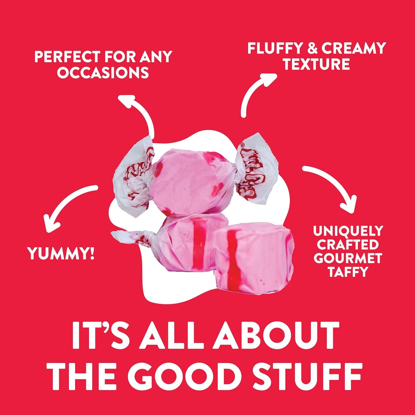 Taffy Town Saltwater Taffy, Cherry, 2.5Lb