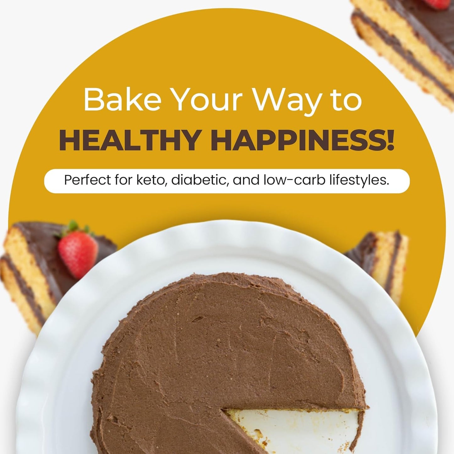 Good Dee's Keto Yellow Snack Cake Mix, Gluten Free, No Added Sugar, Gluten Free, Grain-Free, Soy-Free, Diabetic, Atkins & WW Friendly (2g Net Carbs, 12 Serving)