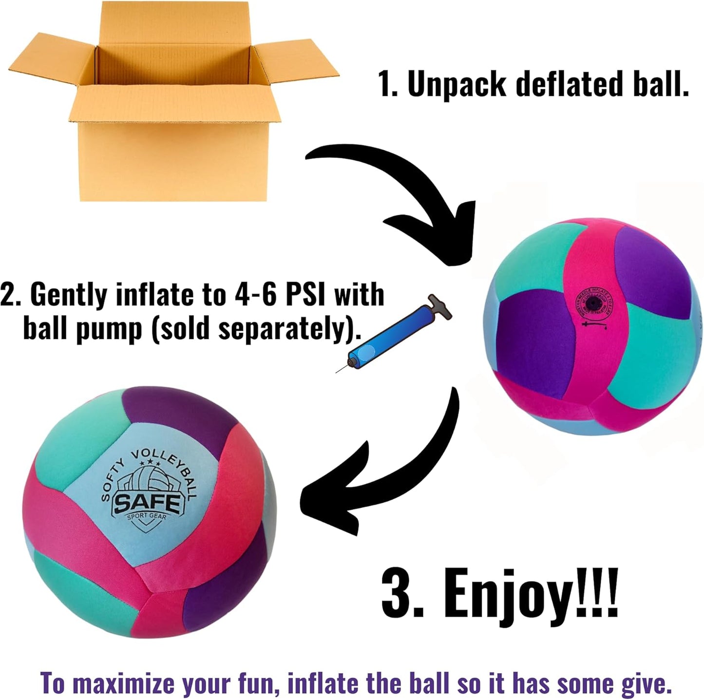 Softy Volleyball - Super Soft Designed for Pain-Free Play - Awesome Kids Indoor Ball with a Realistic Feel and Bounce - Perfect Ball for House