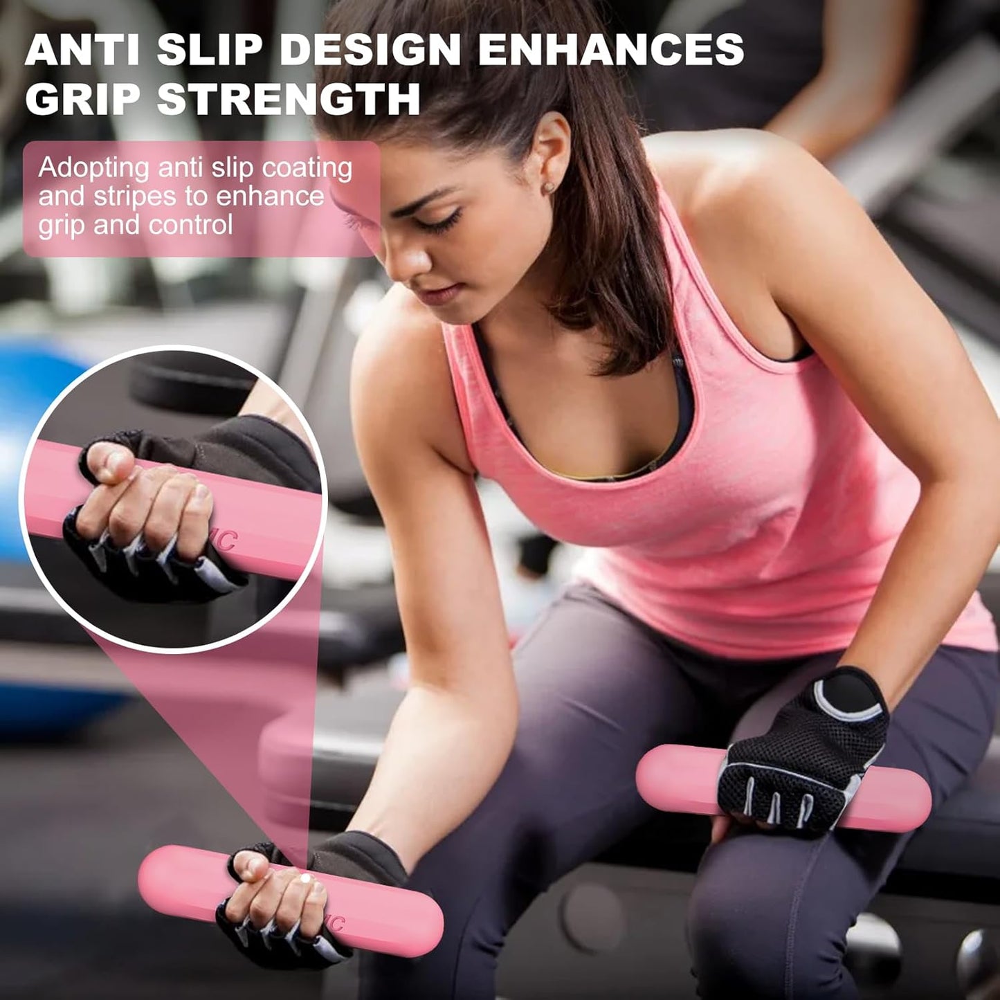 Dumbbell Hand Weight Bars for Women,3lbs Dumbbells Set of 2 or 1pcs Kettlebell Ring for Walking,Workout,Pilates,Strength Training, Gym,Running,Yoga, Dance, Aerobics, Cardio