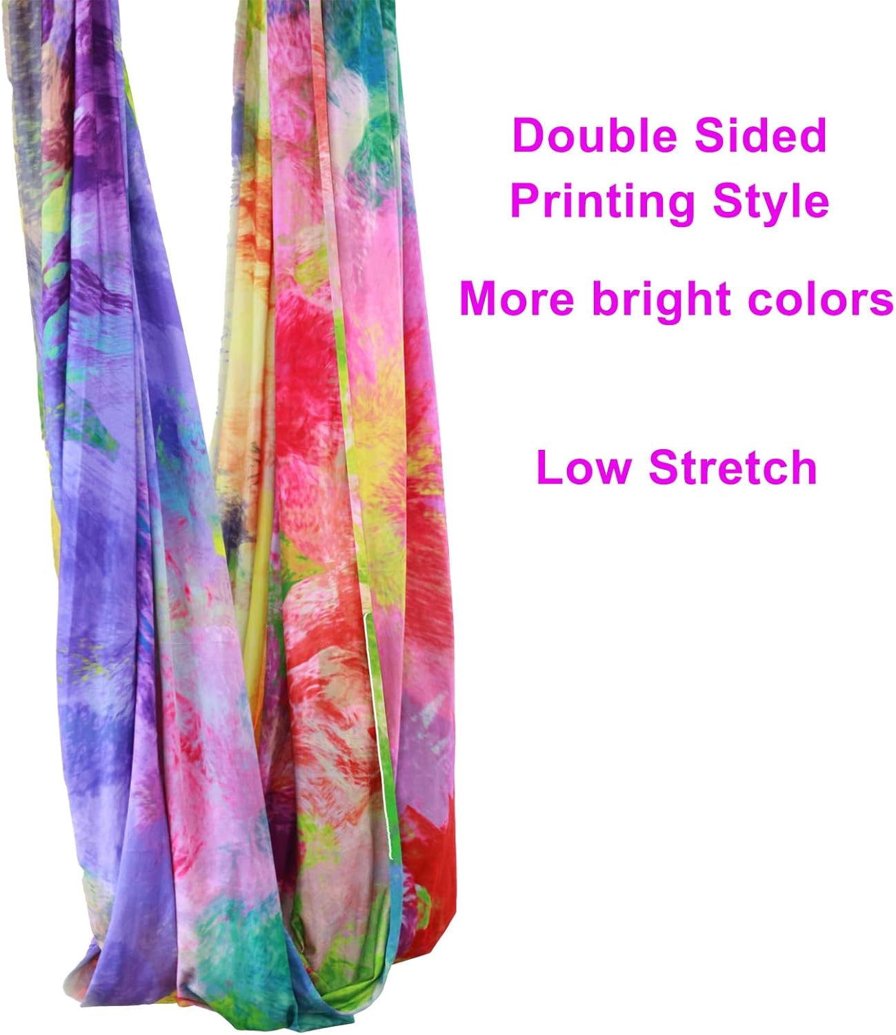 F.Life Aerial Yoga Hammock kit- Yoga Swing Multicolor 5 yards-Flying Yoga Include Daisy Chain,Carabiner and Pose Guide