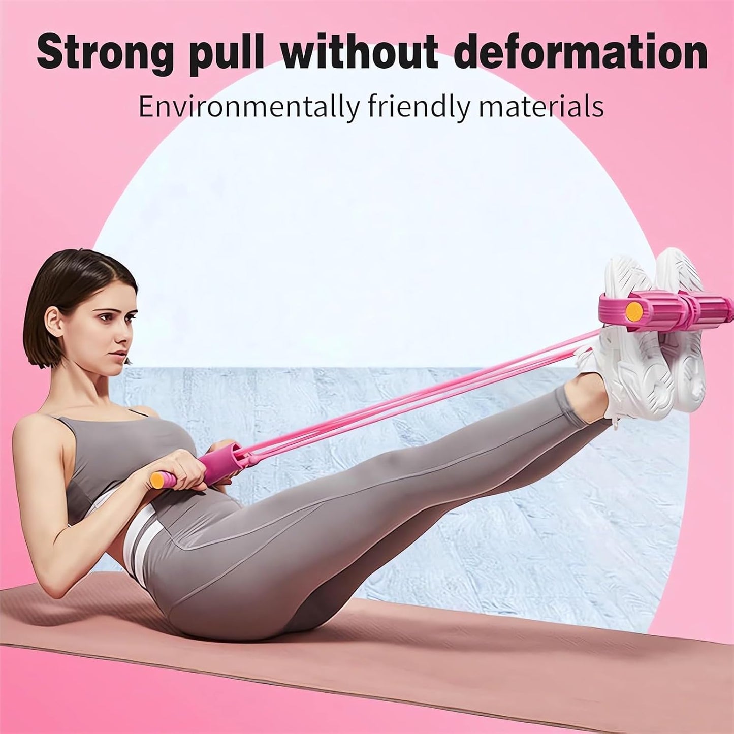 21 Fitness Resistance Bands-4 Tube Pedal Ankle Puller - 2023 New Sit up Leg Stretch Rope Exercise Bands with Handles, Stretching Workout Fitness Bands for Arm Weights Exercise Equipment