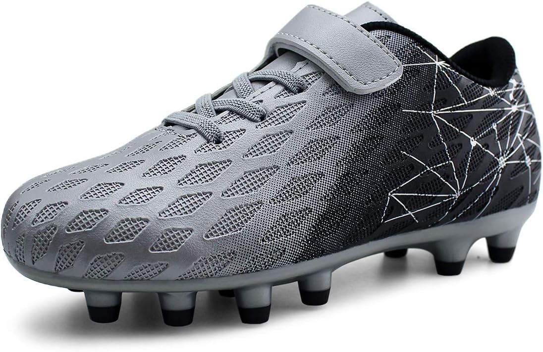 brooman Kids Firm Ground Soccer Cleats Boys Girls Athletic Outdoor Football Shoes