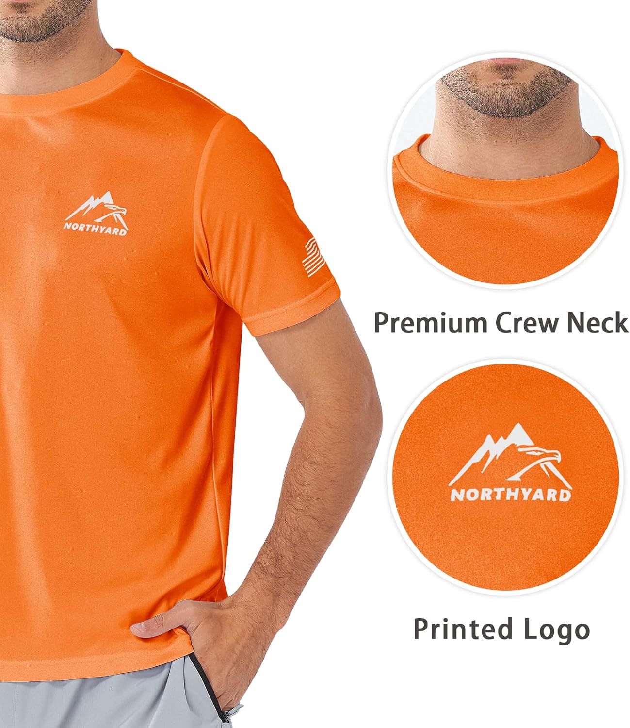 NORTHYARD Men's UPF 50+ Sun Protection Shirts Swim SPF UV Quick Dry Short Sleeve T-Shirts for Athletic Fishing Rash Guard