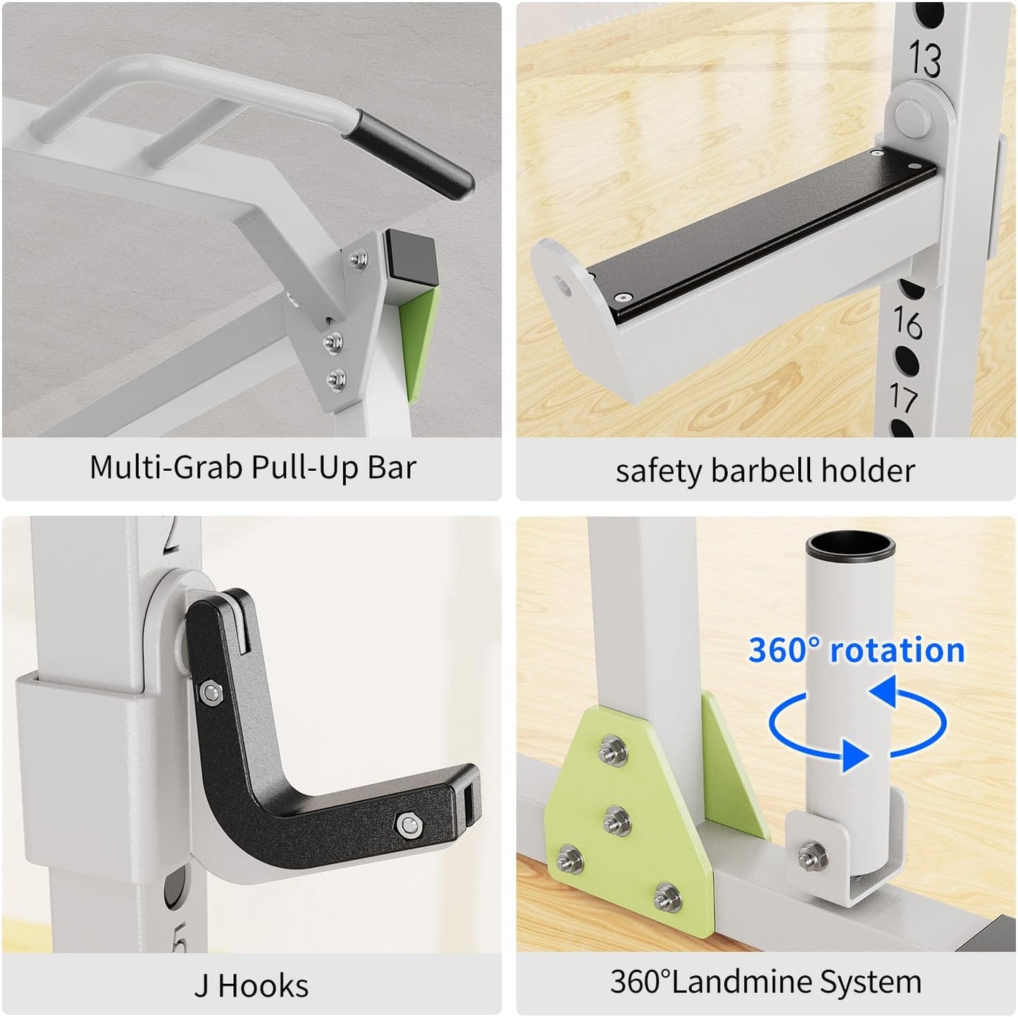 Power Rack Power Cages Multi-Function Squat Rack with Cable Crossover System Selectable More Training Attachment Weight Cage for Garage & Home Gym