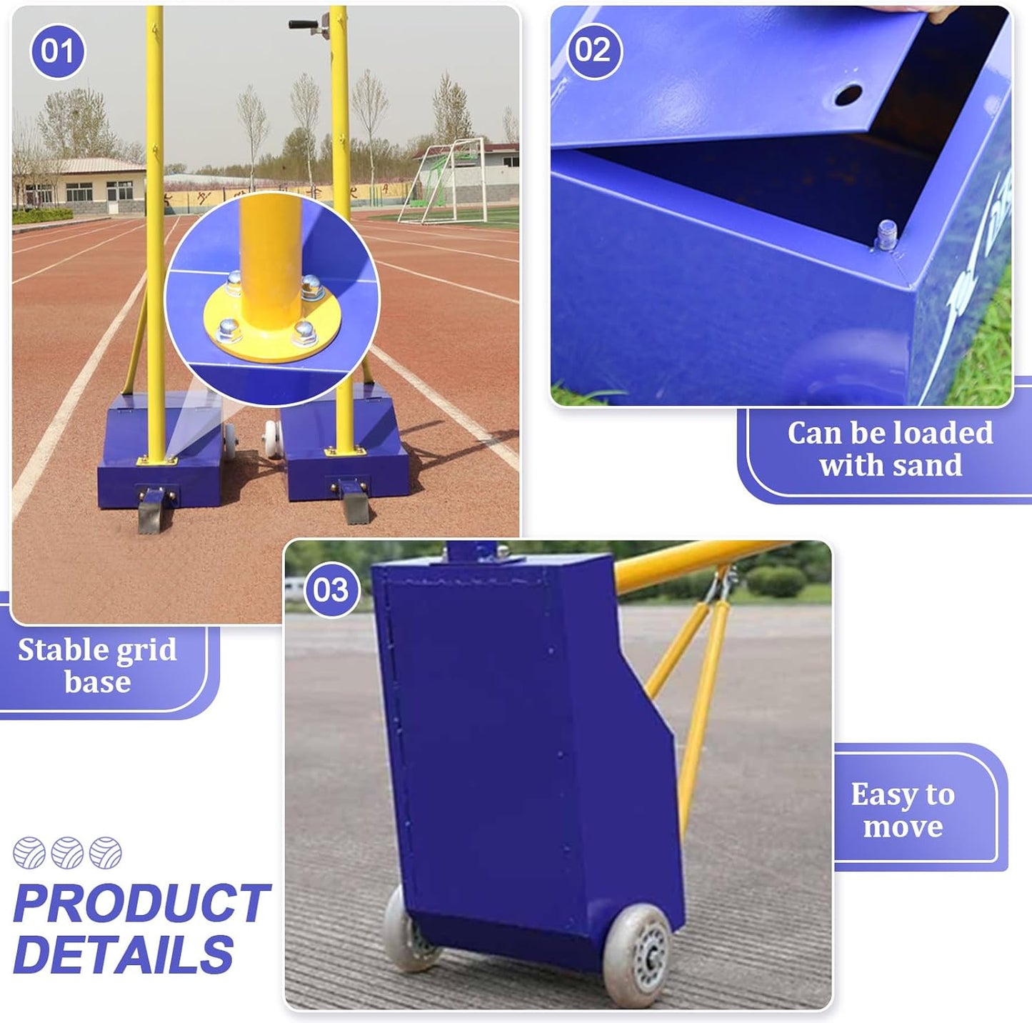 Volleyball Poles, Outdoor Volleyball and Badminton Net Set, with Height Adjustable Poles, Portable Heavy Duty Volleyballs Badminton Net for Backyard Suitable Men, Women