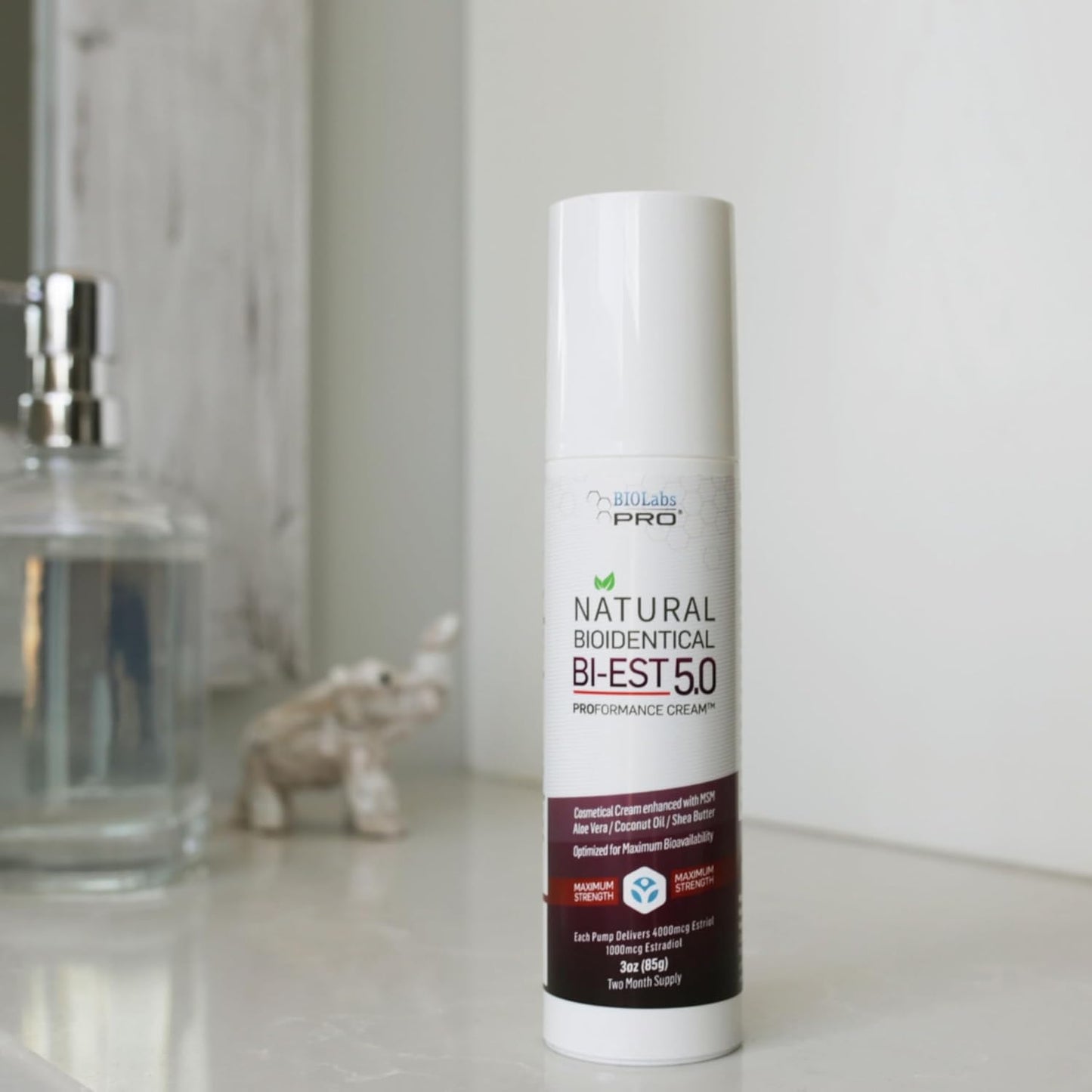 BIOLABS PRO Estro Cream BiEST 5.0 - Bioidentical Max Strength Solution - 5mg Per Pump - Two Month Supply - 3oz