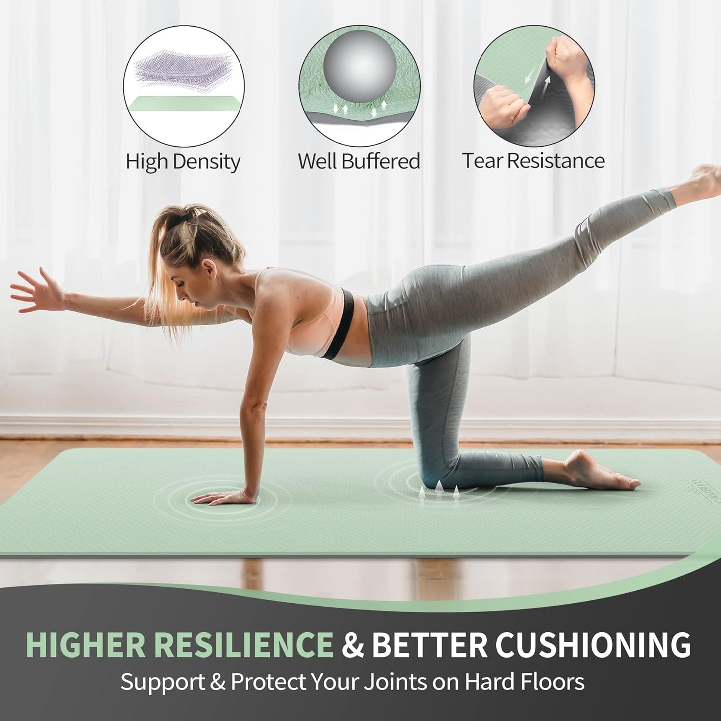 CAMBIVO Extra Wide Yoga Mat for Women and Men (72"/84"x 32"x 1/4") TPE Workout Mat, Non-slip Large Exercise Fitness Mat for Yoga, Pilates, Workout