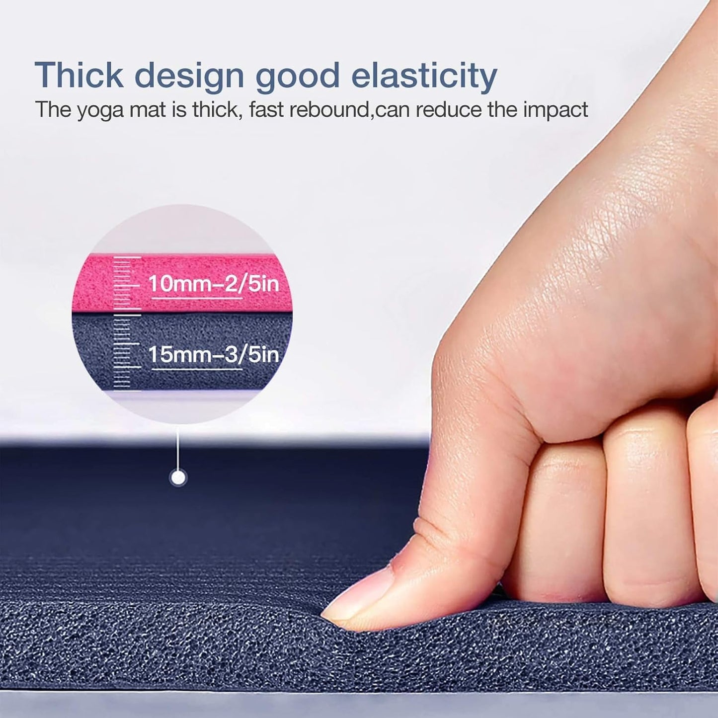 Thick Yoga Mat Non Slip, Large Size 72" L x 32" W x 0.6" TH, Premium Exercise & Fitness Mat with Carrying Strap and Bag, Workout Mats for Home