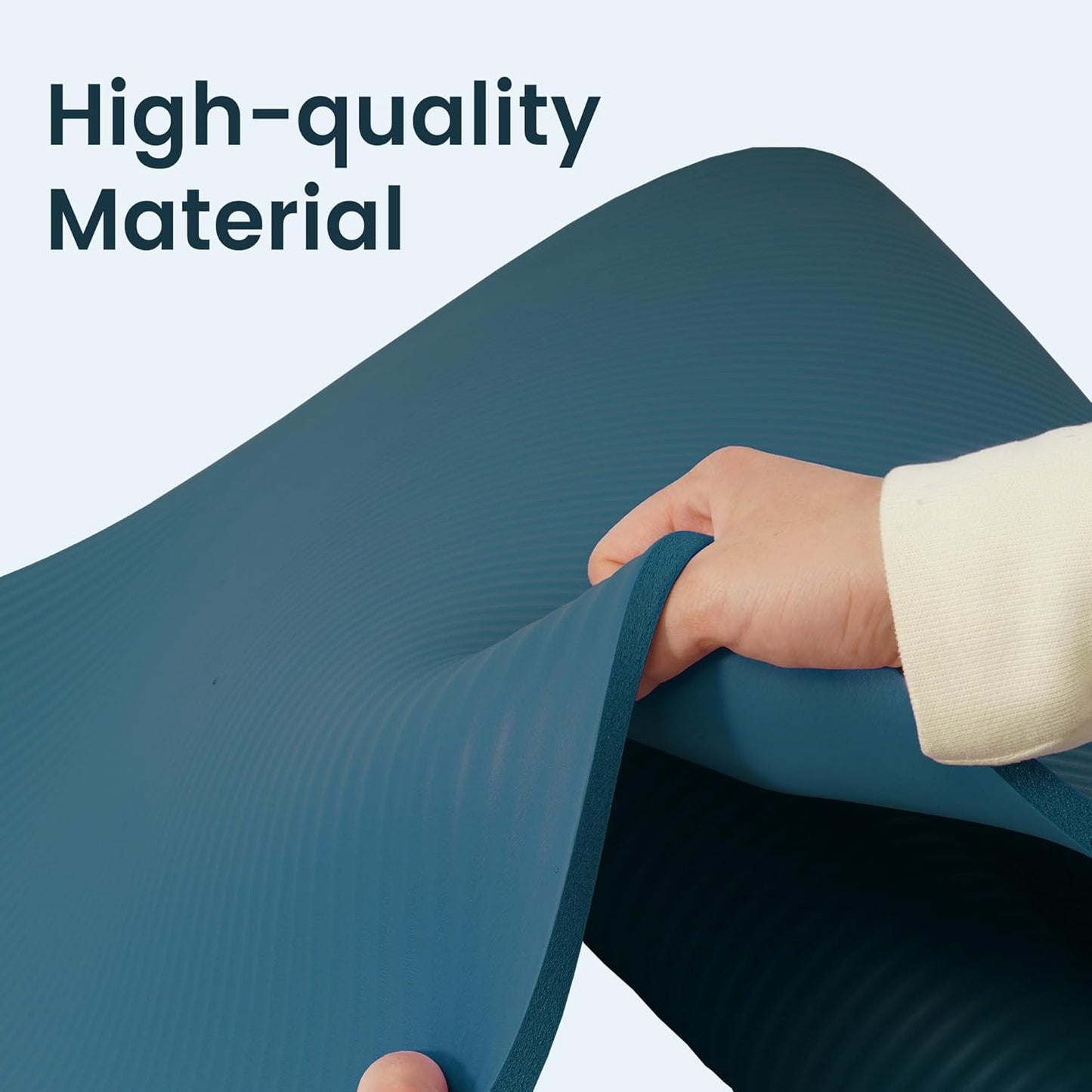 Yoga Mat, 1/2-Inch Extra Thick High Density Exercise Mat, Anti-Tear Exercise Yoga Mat with Carrying Strap, Suitable for Various Yoga Exercises