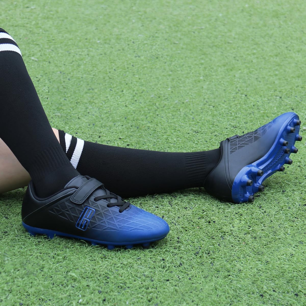 brooman Kids Firm Ground Soccer Cleats Boys Girls Athletic Outdoor Football Shoes