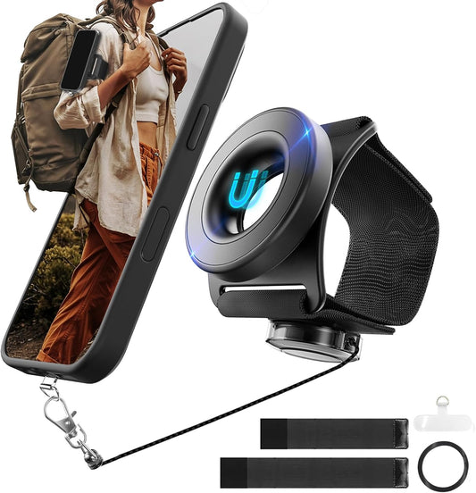 Running Phone Holder for iPhone,【Upgraded N52 Magnetic&Telescopic Anti Drop Rope】 360 ° rotatable,Armband,Wristband,Cell Phone Holder, for All Call Phone,iPhone/Sumsung/Android