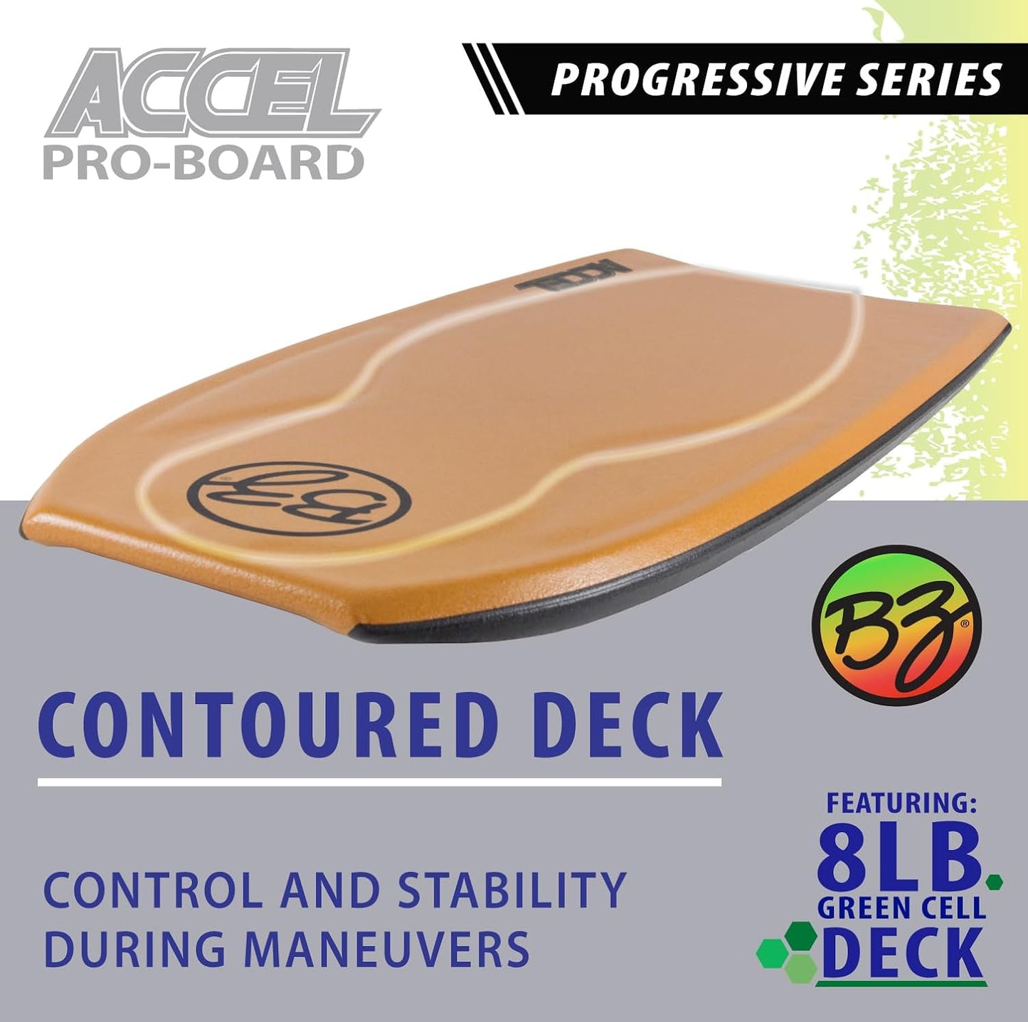 BZ Bodyboards - Accel Pro Board - Crescent Tail, Slick Bulbs, Contoured Deck Cutting Edge, High Performance - Advanced Riders