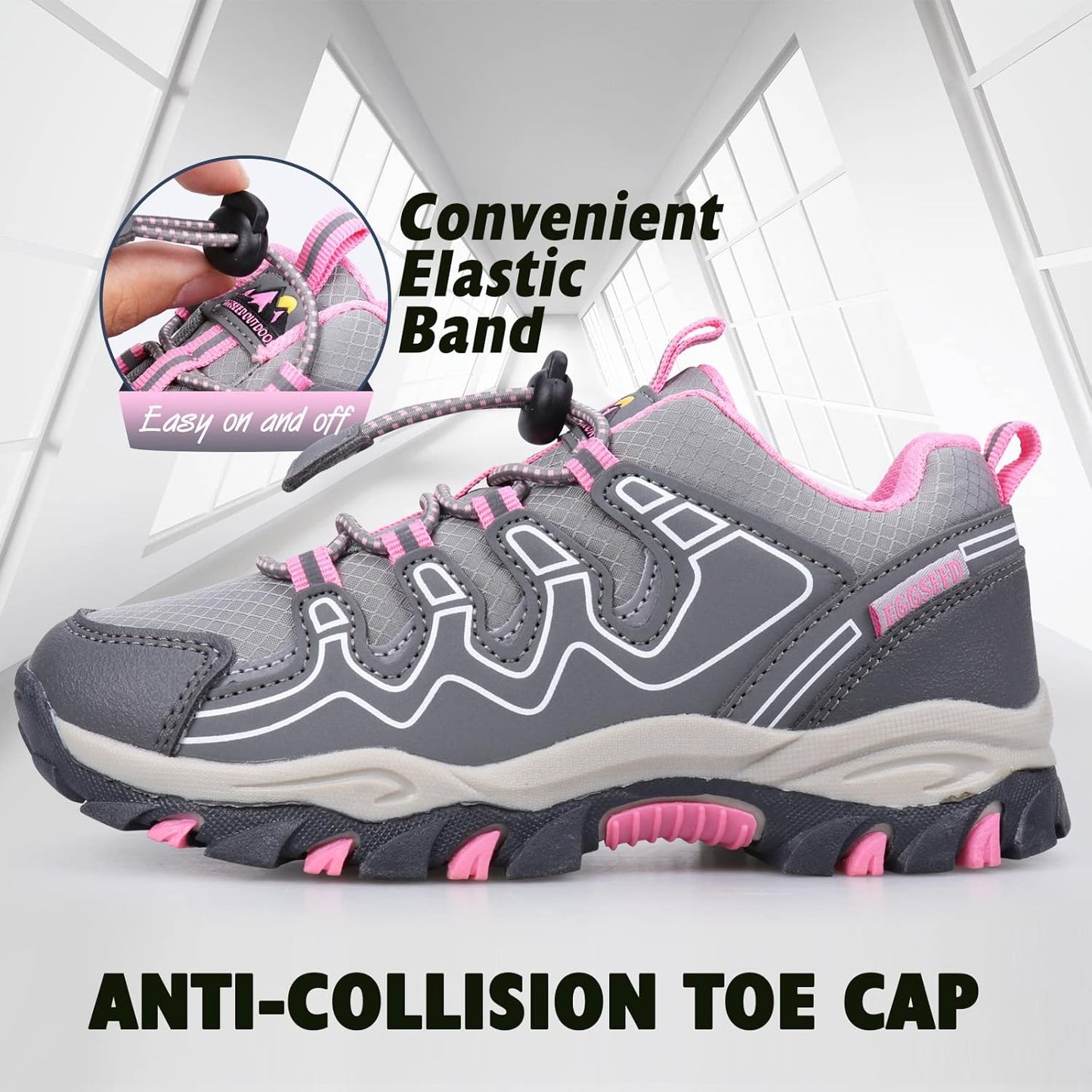 UOVO Boys Girls Kids Sneakers Hiking Running Outdoor Walking Tennis Shoes Waterproof Non Slip Fashion Sneakers(Little/Big Kids