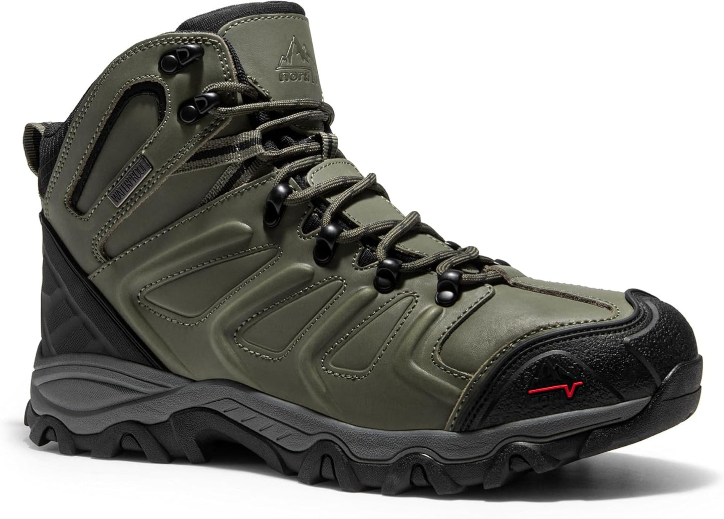 NORTIV 8 Men's Ankle High Waterproof Hiking Boots Outdoor Lightweight Shoes Trekking Trails Armadillo