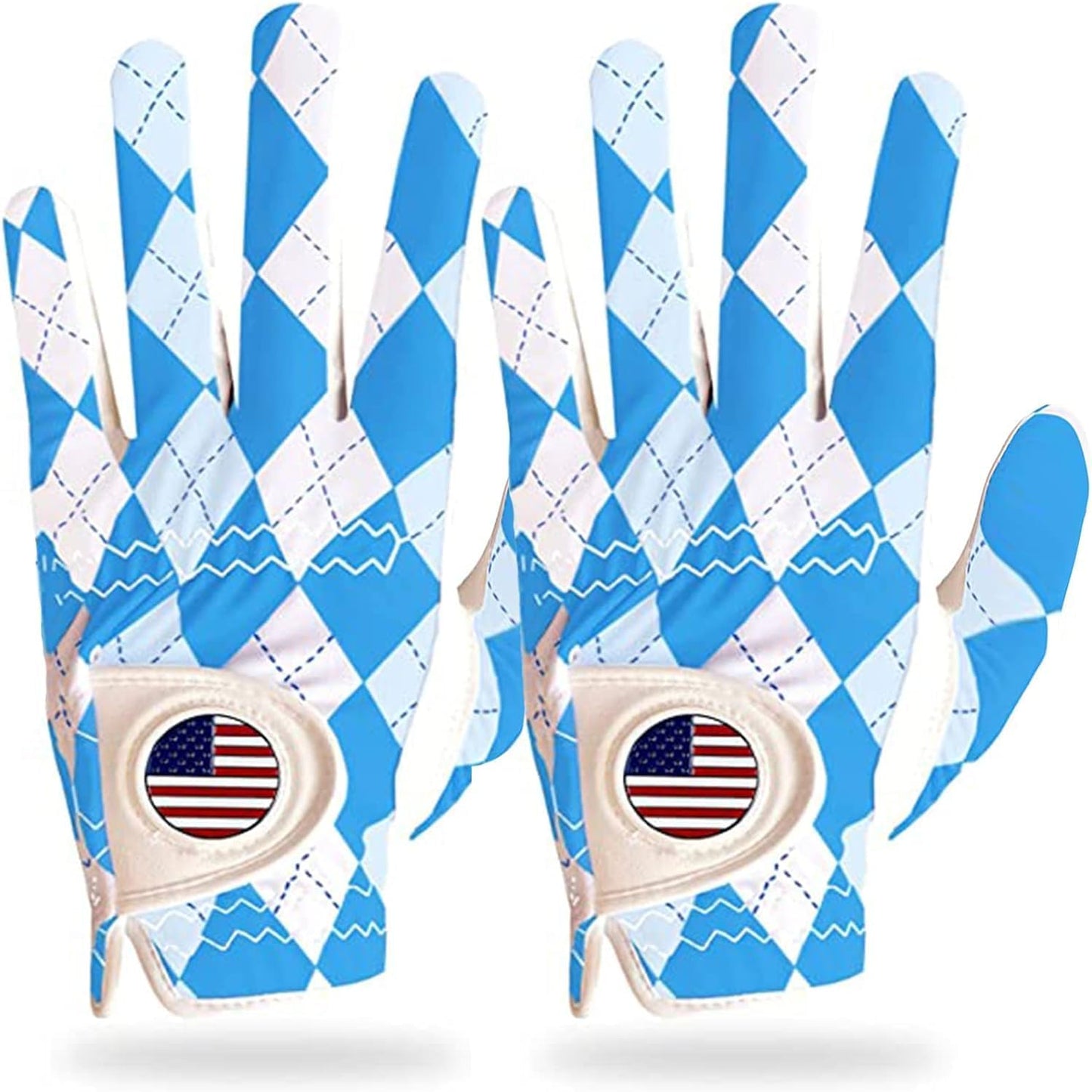 FINGER TEN Golf Gloves Men Right Handed Golfer Left Hand with Ball Marker 2 Pack Leather Breathable Comfortable Weathersof Grip Size Small Medium ML Large XL