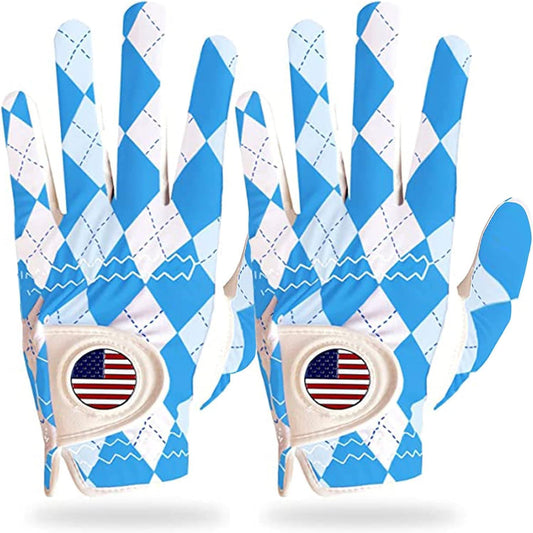 FINGER TEN Golf Gloves Men Right Handed Golfer Left Hand with Ball Marker 2 Pack Leather Breathable Comfortable Weathersof Grip Size Small Medium ML Large XL