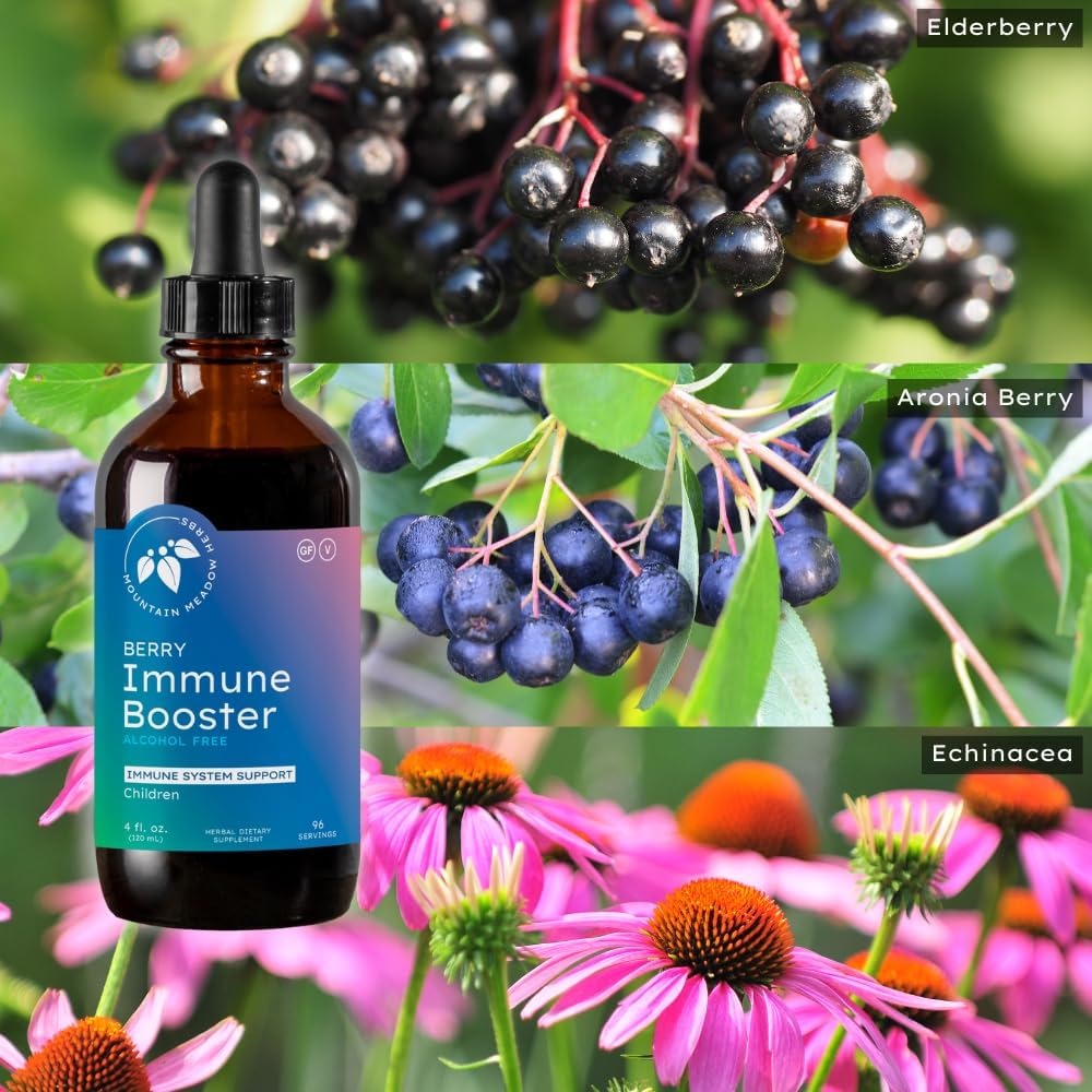 Mountain Meadow Herbs Berry Immune Booster for Kids Immune Support, with Elderberry and Echinacea - 4oz.