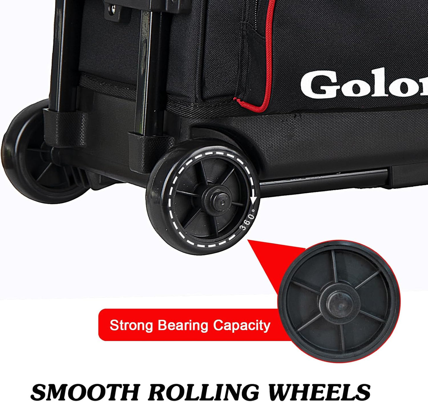 Goloni 3 Ball Bowling Bags with Wheels - Rolling Bowling Bag for 3 Balls & Accessories - Retractable Handle Extends to 38