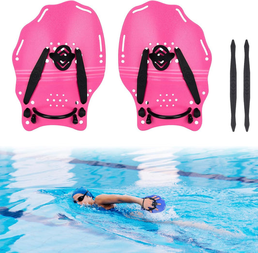 Hikeen Swim Paddle Hand for Adult and Junior, Swim Training Hand Paddles with Adjustable Straps, Swimming Hand Paddles for Training
