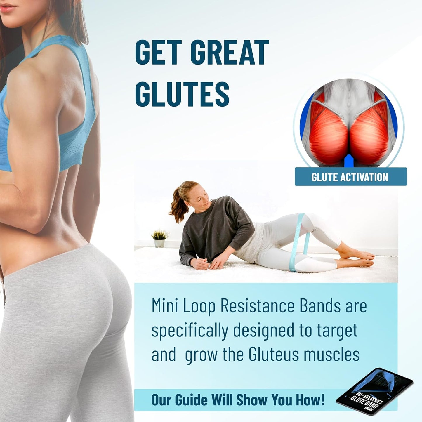 Latex Mini Resistance Bands Sets for Trainers, Bootcamp, Gym for Men and Women in Fun Colors - Ebook, Videos and Workout Chart Included by Iron Core Fitness