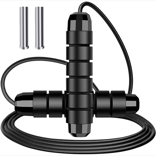 Weighted Jump Rope,Adjustable Tangle-Free Rapid Speed Steel Jumping Rope for Kids,Women and Men,Workout Jump Rope with Foam Handles,Exercise & Slim Body Skipping Rope at Home School Gym