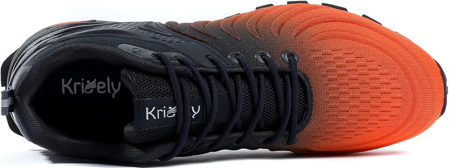 Kricely Men's Walking Shoes Breathable Lightweight Fashion Sneakers Non Slip Sport Gym Jogging Trail Running Shoes