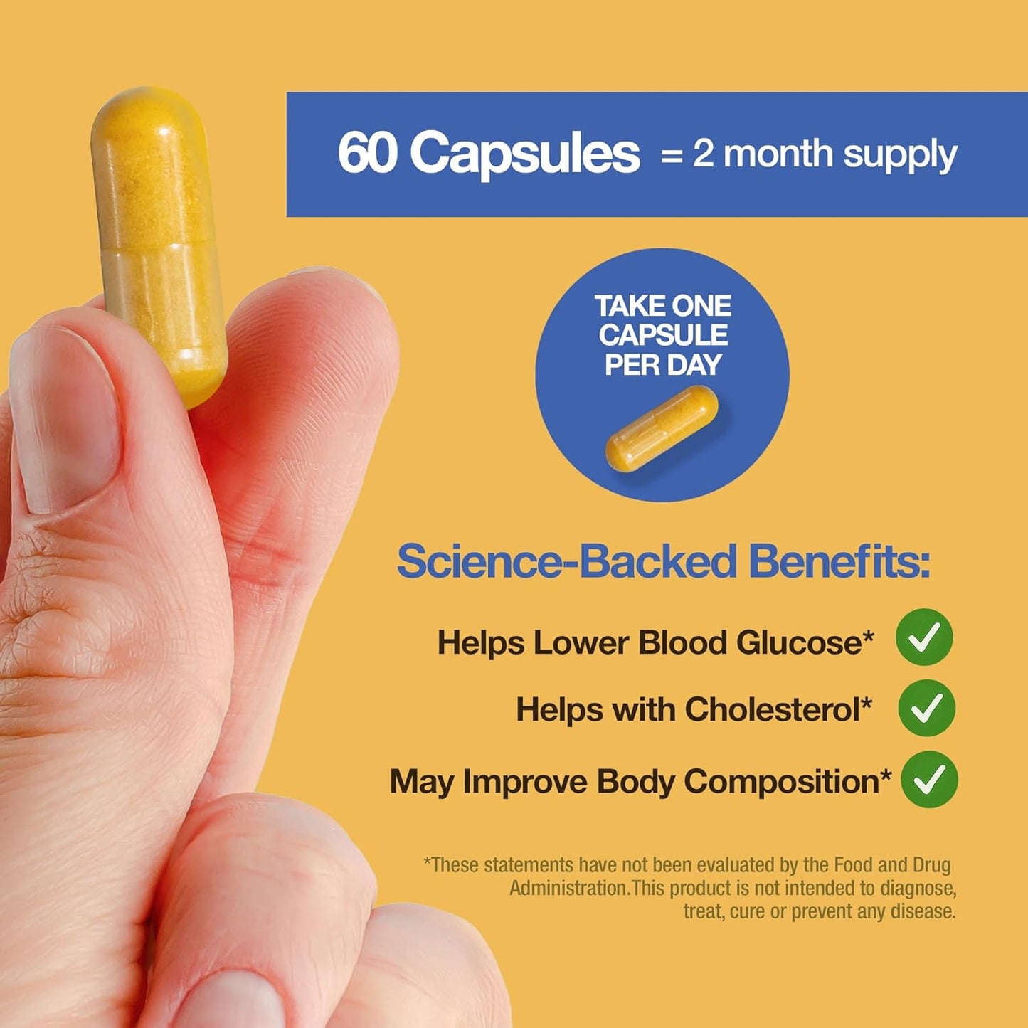 Berberine - High Absorption - 2200mg Equivalent - Herbal Supplement - Lower Blood Glucose - Helps Cholesterol - 60 Capsules