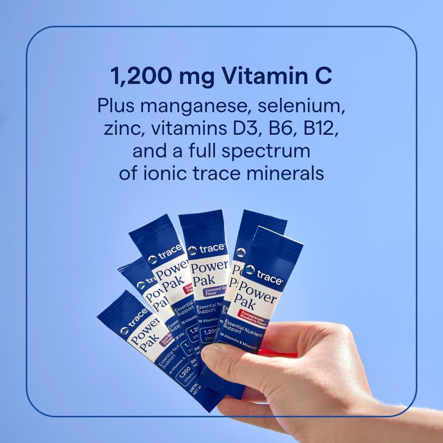 Trace Minerals | Power Pak Electrolyte Powder Packets | 1200 mg Vitamin C, Zinc, Magnesium | Boost Immunity, Hydration and Natural Energy | Orange Blast | 60 Packets