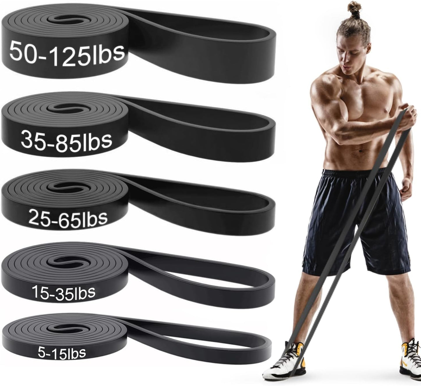 Pull Up Bands, Resistance Bands, Pull Up Assistance Bands Set for Men & Women, Exercise Workout Bands for Working Out, Body Stretching, Physical Therapy, Muscle Training