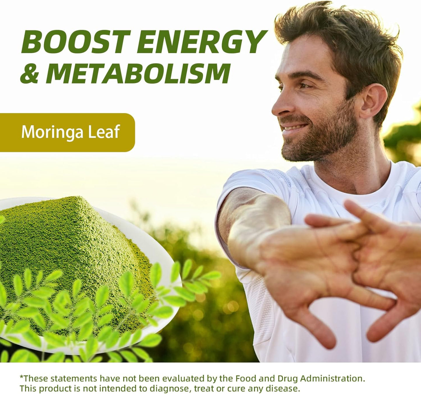 (2 Pack) Moringa Powder – Superfood Blend with Matcha, Green Tea & Resveratrol – Moringa Supplement for Energy, Antioxidant & Immune Support – Vegan, Gluten-Free, Easy-to-Mix Drink (8oz)