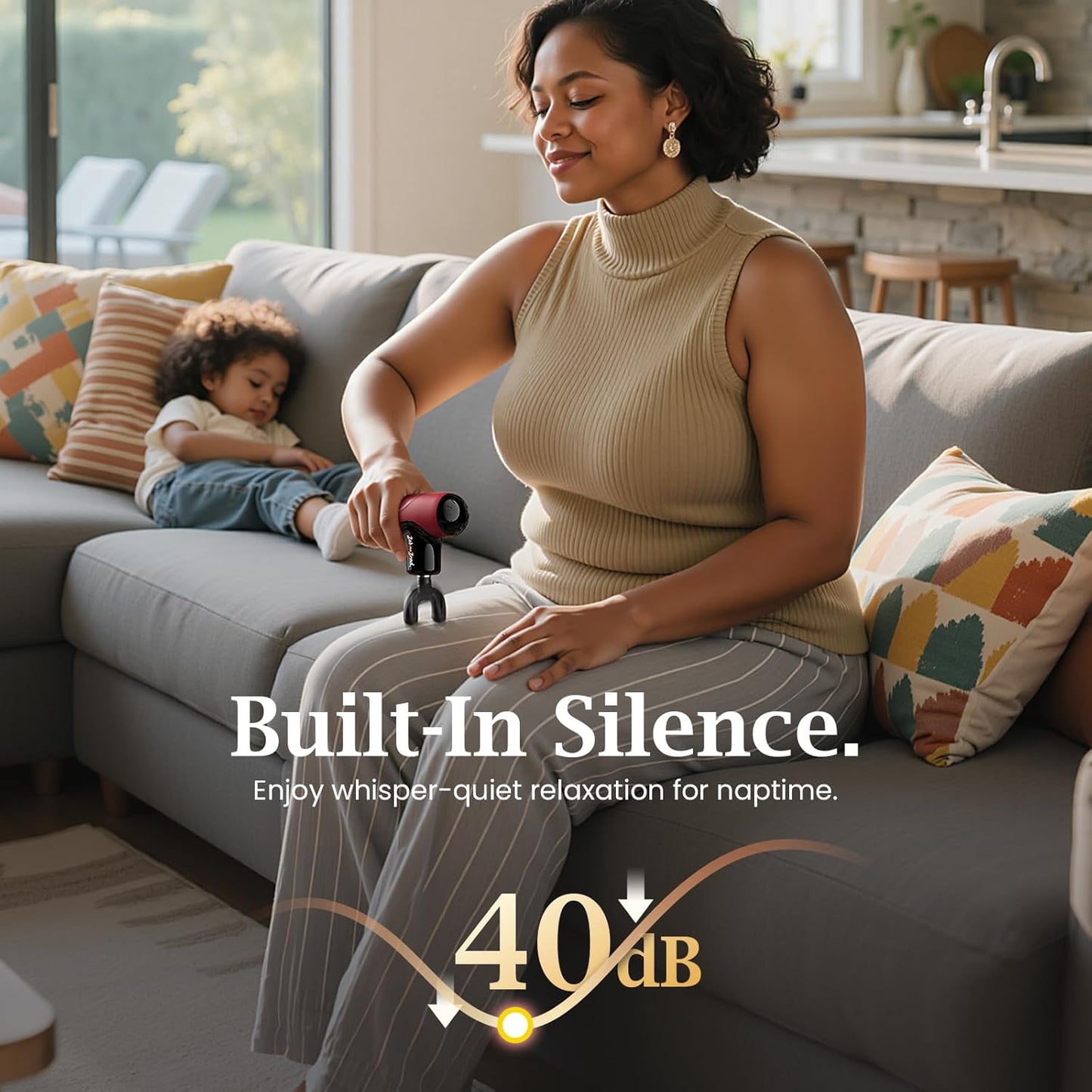 BOB AND BRAD Q2 Mini Massage Gun for Women - Portable Muscle Pain Relief, Powerful Deep Tissue Percussion Massager, Ultra Quiet Handheld Massager, Designed for Travel - Red