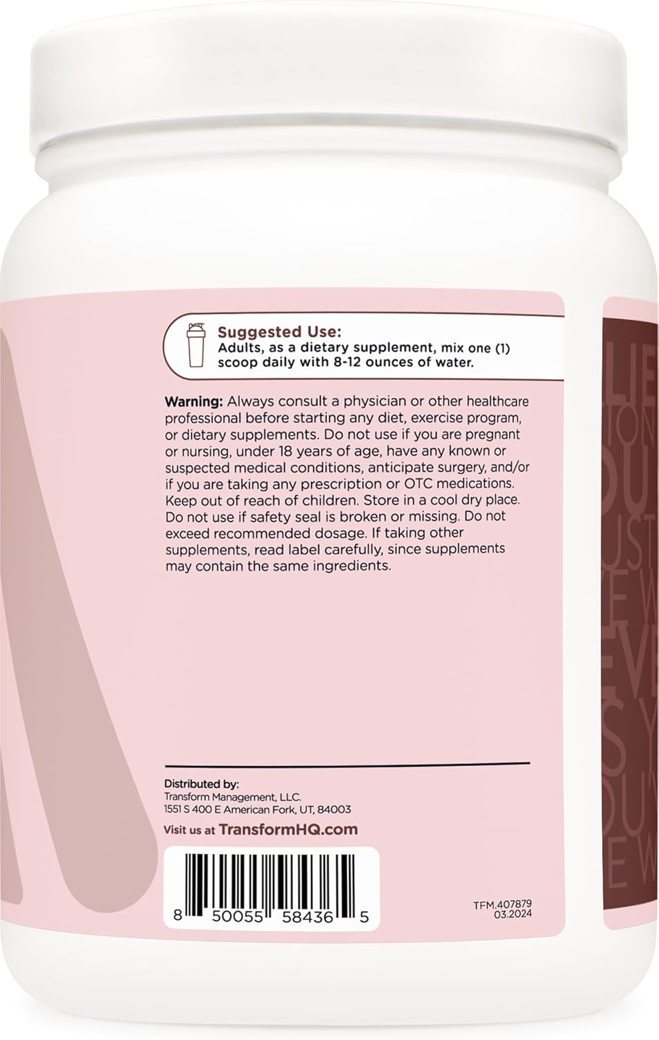 TransformHQ Beauty Collagen (30 Servings) Chocolate - Hair, Skin, & Nails Formula