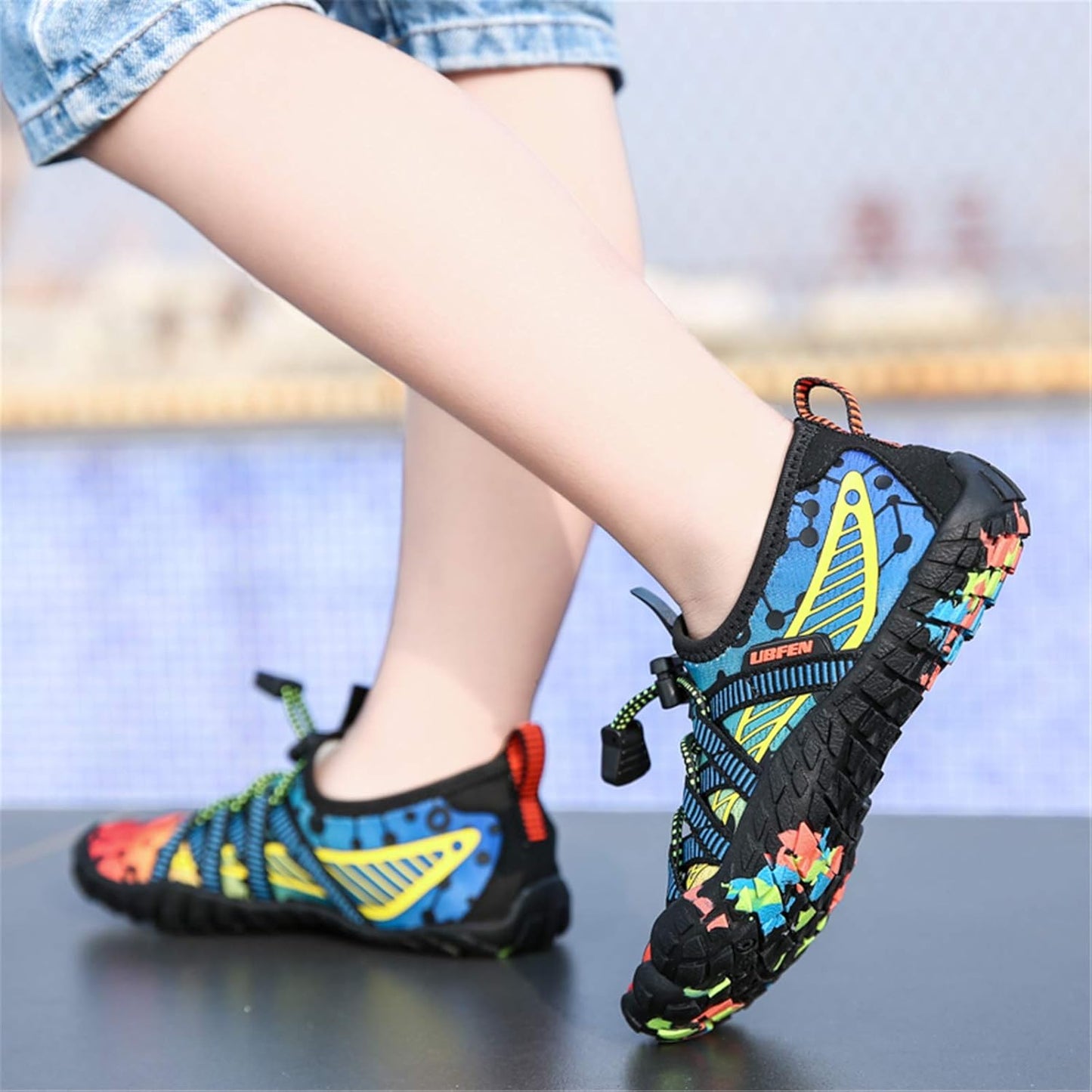 UBFEN Water Shoes for Kids Boys Girls Aqua Socks Barefoot Beach Sports Swim Pool Quick Dry Lightweight Toddler Little Big Kid