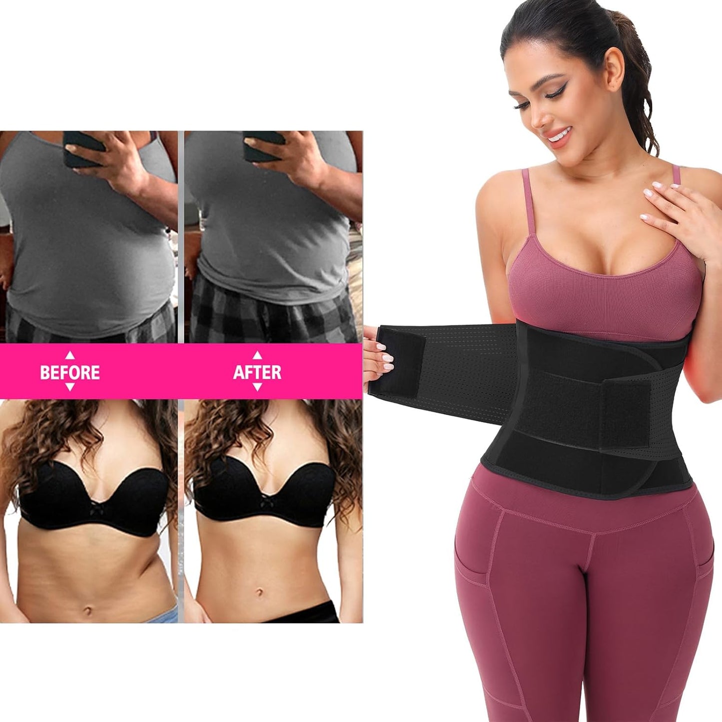VENUZOR Waist Trainer Belt for Women - Waist Cincher Trimmer - Slimming Body Shaper Belt - Sport Girdle Belt (UP Graded)