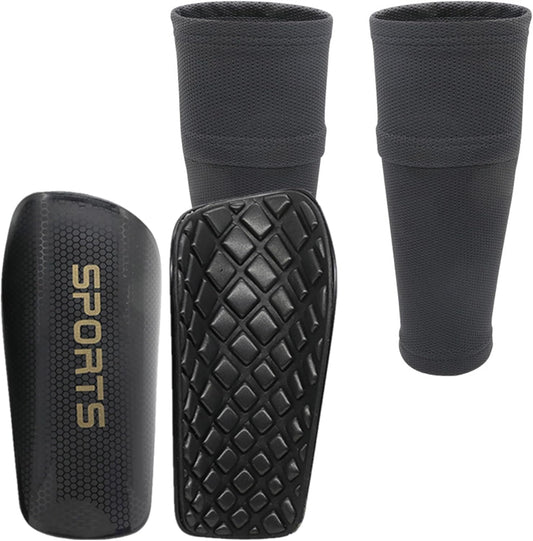 Soccer Shin Guards for Kids Youth Adults - Shin Pads and Sleeves Set with Optimized Insert Pocket for Boys Girls Men Women for Football Games - Protective Soccer Equipment(3 in 1)