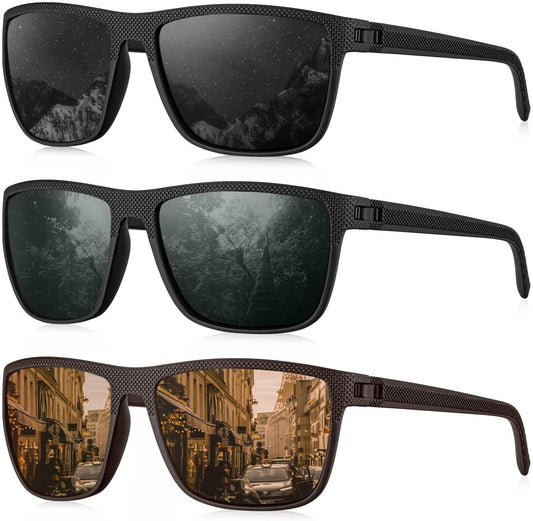 KALIYADI Polarized Sunglasses for Men, Lightweight Sun Glasses with UV Protection for Driving Fishing Golf