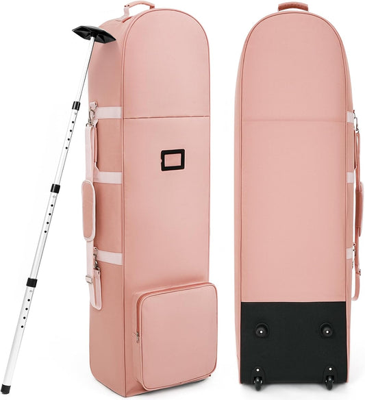 Golf Travel Bags for Airlines with Adjustable Support Rod and Detachable Shoulder Straps, Soft Foldable Golf Club Travel Covers, 900D Heavy Duty Oxford