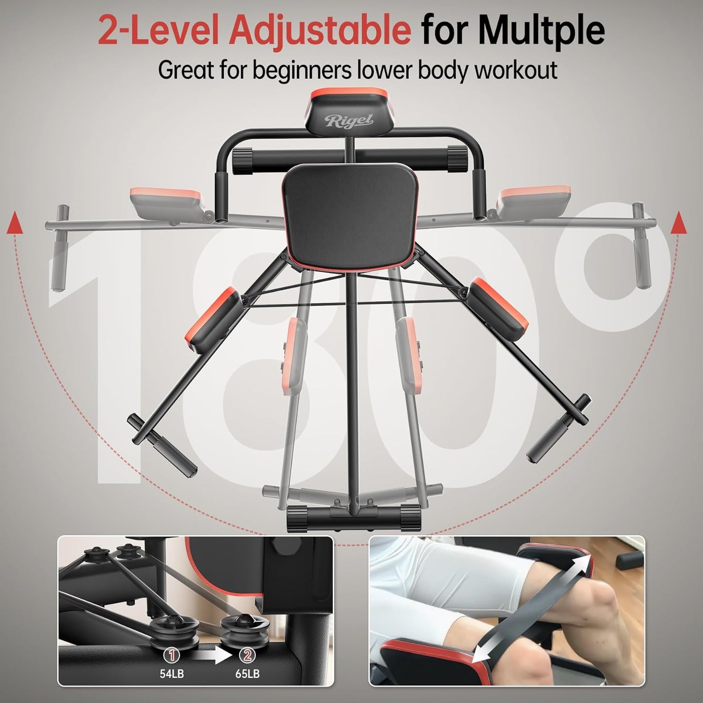 Rigel Leg Stretcher, 220LBS Leg Stretch Machine, Heavy Duty Steel Frame Equipment Splits Machine, Leg Stretching Training Machine for Home Gym Split Machine Training Fitness