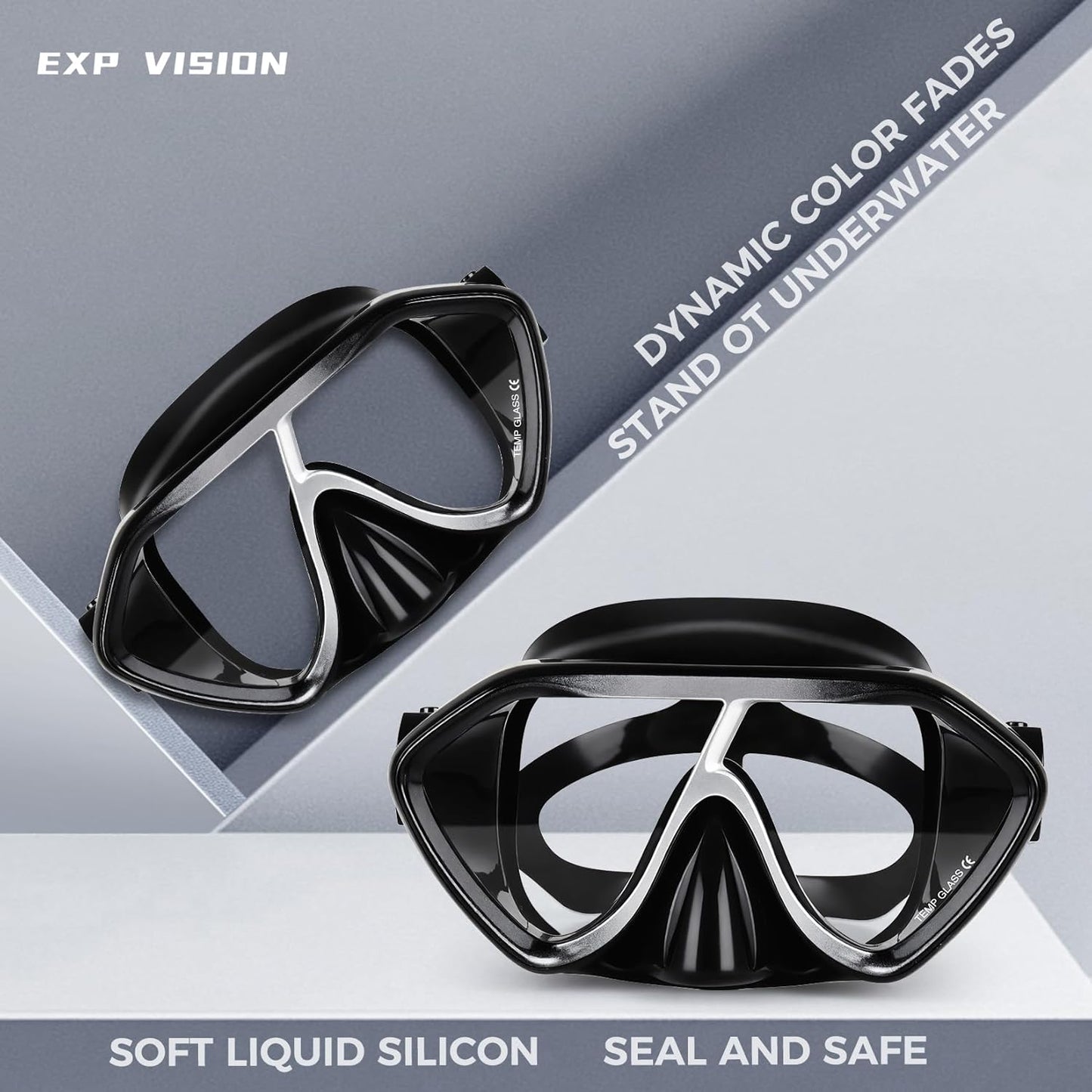 Scuba Diving Mask for Adults - Premium Anti-Fog Snorkeling Mask Comfortable & Leak-Proof Swim Goggles with Nose Cover for Scuba Diving, Snorkeling & Underwater Adventures