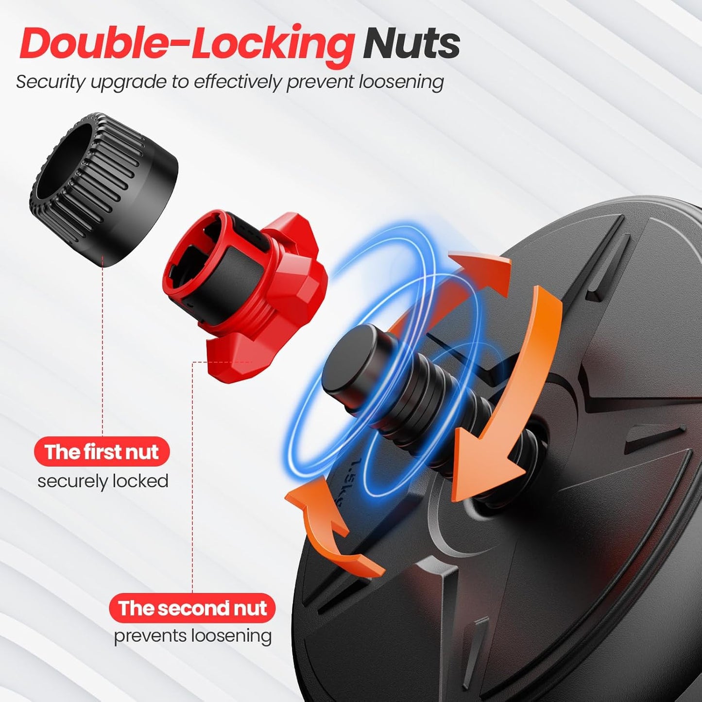 Adjustable Dumbbell Set, 55/70lbs Free Weights with Upgraded Nut, 4 in 1 Weight Set Used as Kettlebells, Barbell, Push Up Stand, Fitness Exercise for Home Gym Suitable for Men/Women