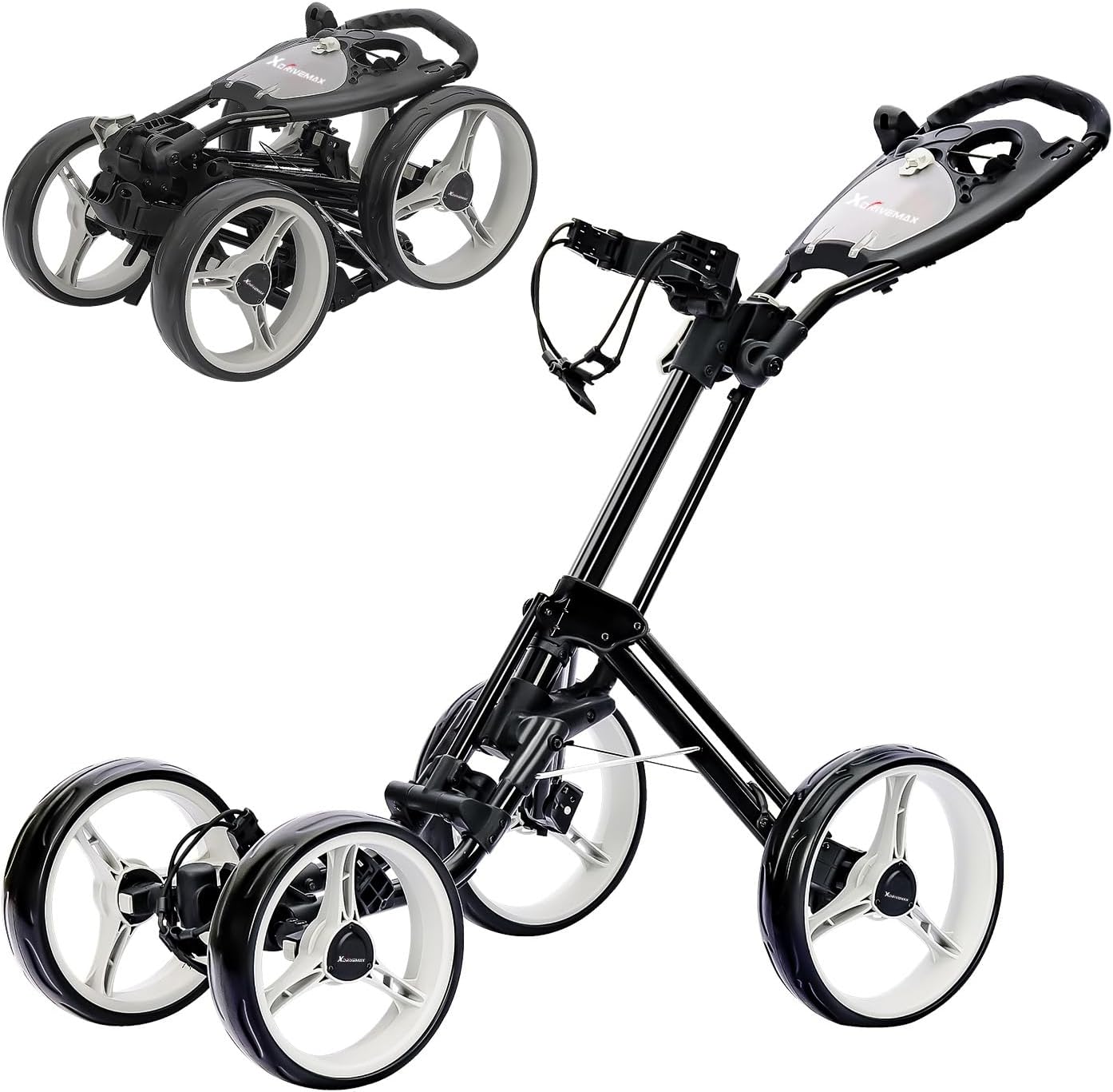 Golf Push Cart Series: 2-Wheel, 3-Wheel, 4-Wheel & 360° Swivel Front Wheel