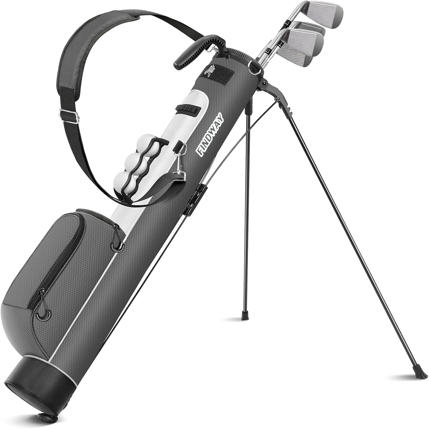 Findway Golf Stand Bag, Par 3 Golf Bag Pitch n Putt Small Golf Bag with Ball Holder and Cooler Bag, Lightweight Golf Carry Bag for Men Women
