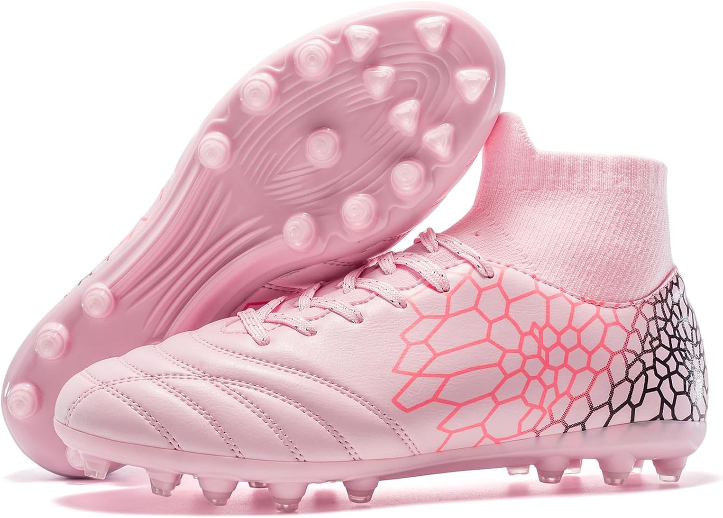 Boys Girls Soccer Cleats Youth Training Football Cleats High-top Soccer Shoes for Little/Big Kid