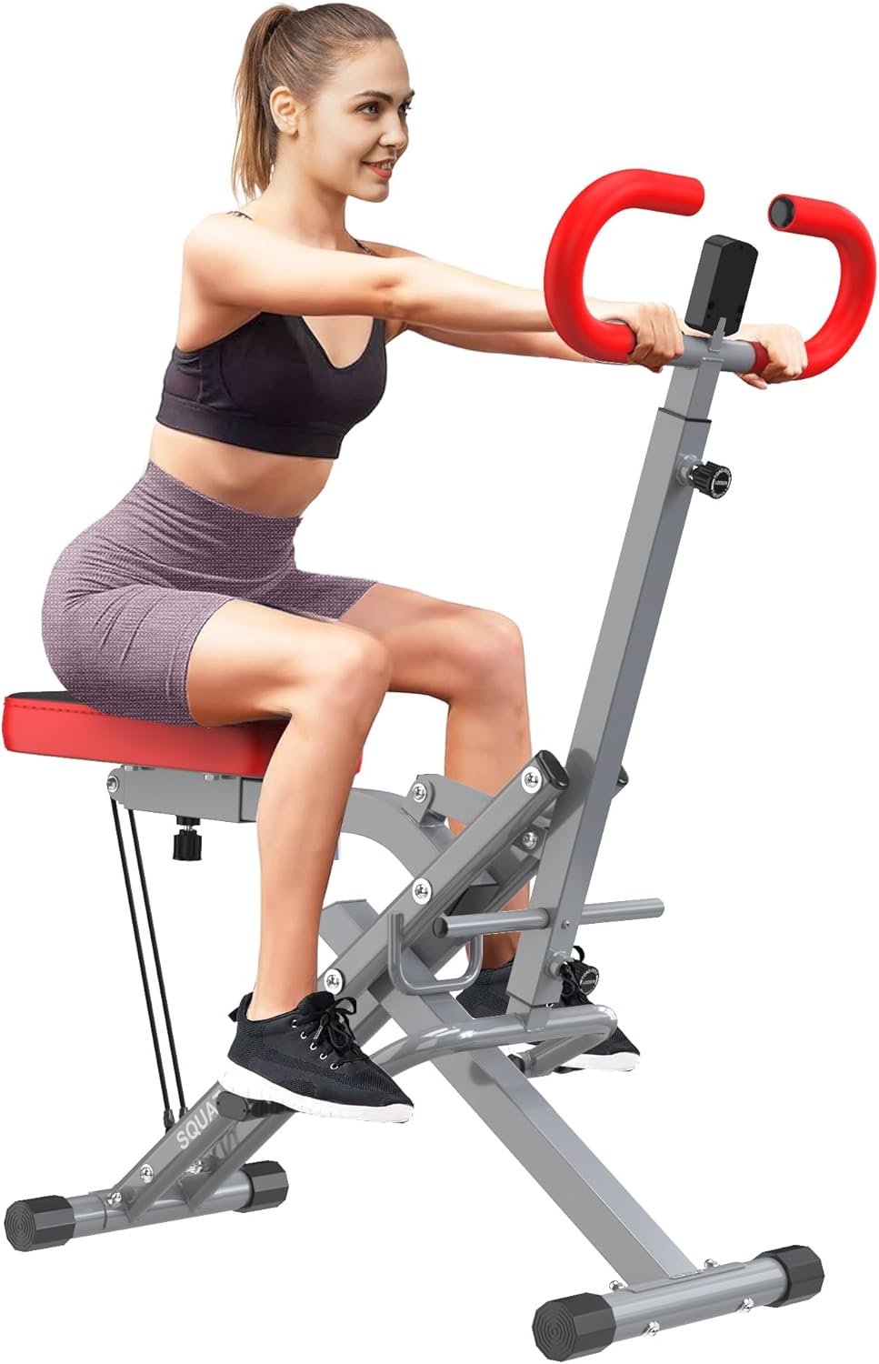 SogesPower Squat Machine for Home Gym, Squat Rowing Machine with Adjustable Resistance and Optional Full Motion, Squat Assist Trainer for Glutes & Legs Workout, Up to 330lbs