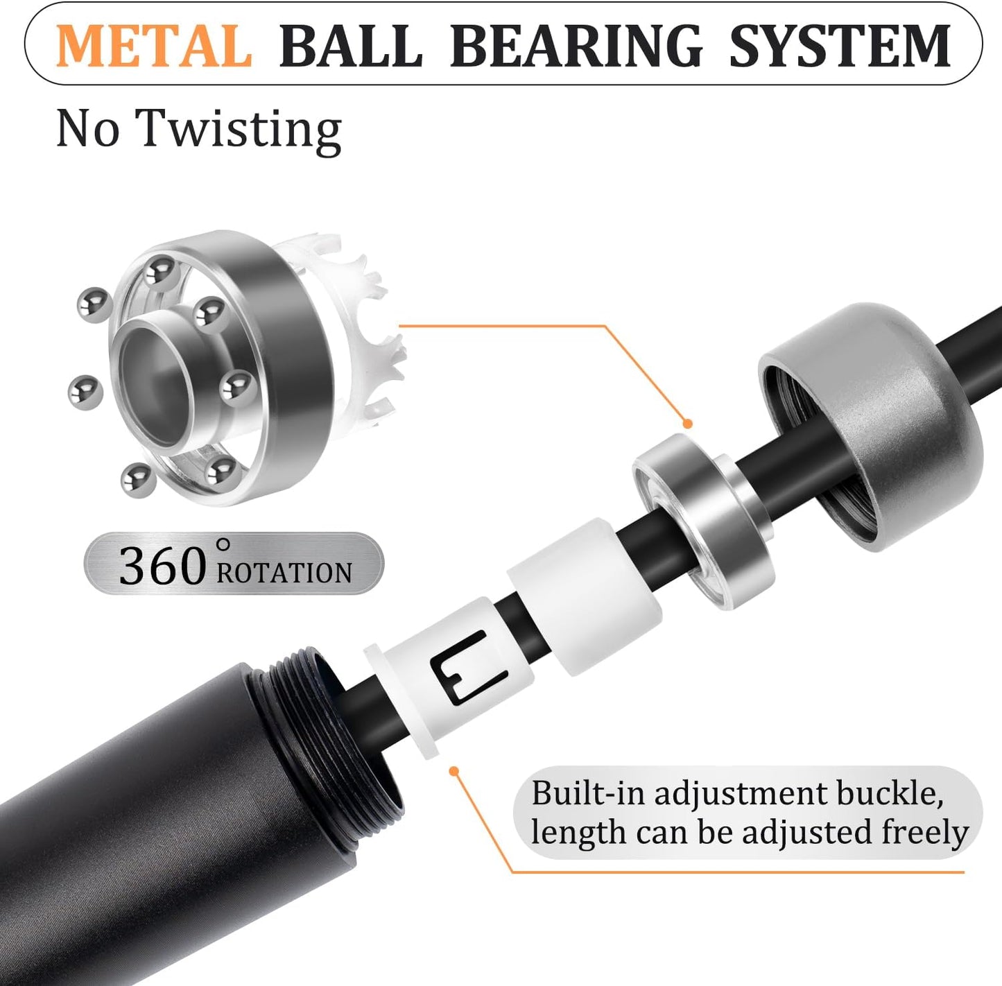 1LB Weighted Jump Ropes for fitness Women Men, Tangle-Free Ball Bearing Rapid Speed Skipping Jump Rope with Adjustable 9mm Cotton & PVC Cord, Aluminum Handles for MMA, Boxing, CrossFit, Weight-loss Workouts