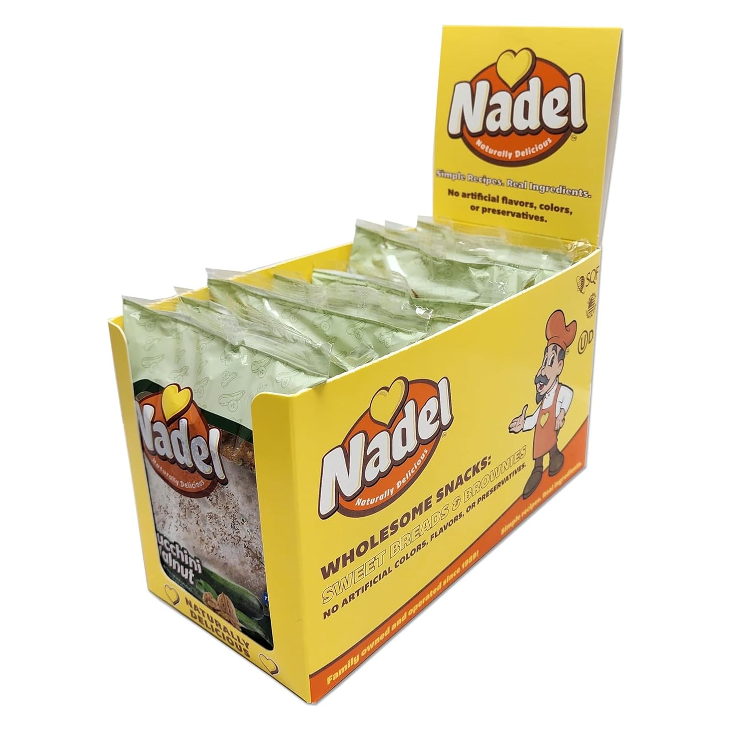 Nadel - NATURALLY DELICIOUS ZUCCHINI CAKE (4 Pack) Sweet Breads & Cakes Slices, Back to School lunch snack, breakfast bar